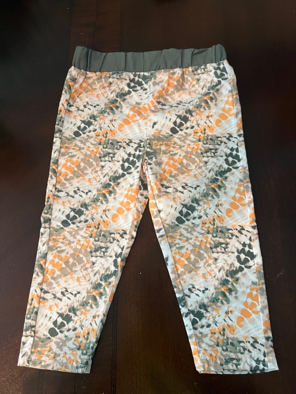 Wanderling Green and Orange Tie-Dye Print Kids Leggings 24 months NWOT